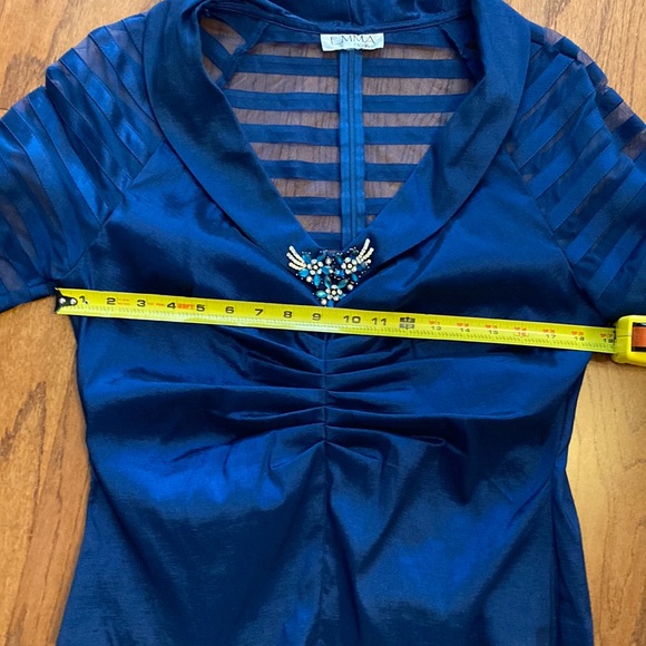 Vintage Emma Fashions Cocktail /wedding Navy gown- size 6 - Picture 13 of 14